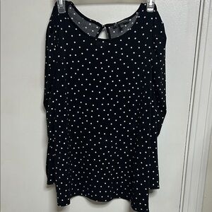 Adrianna Papell Black and White Polka Dot Blouse